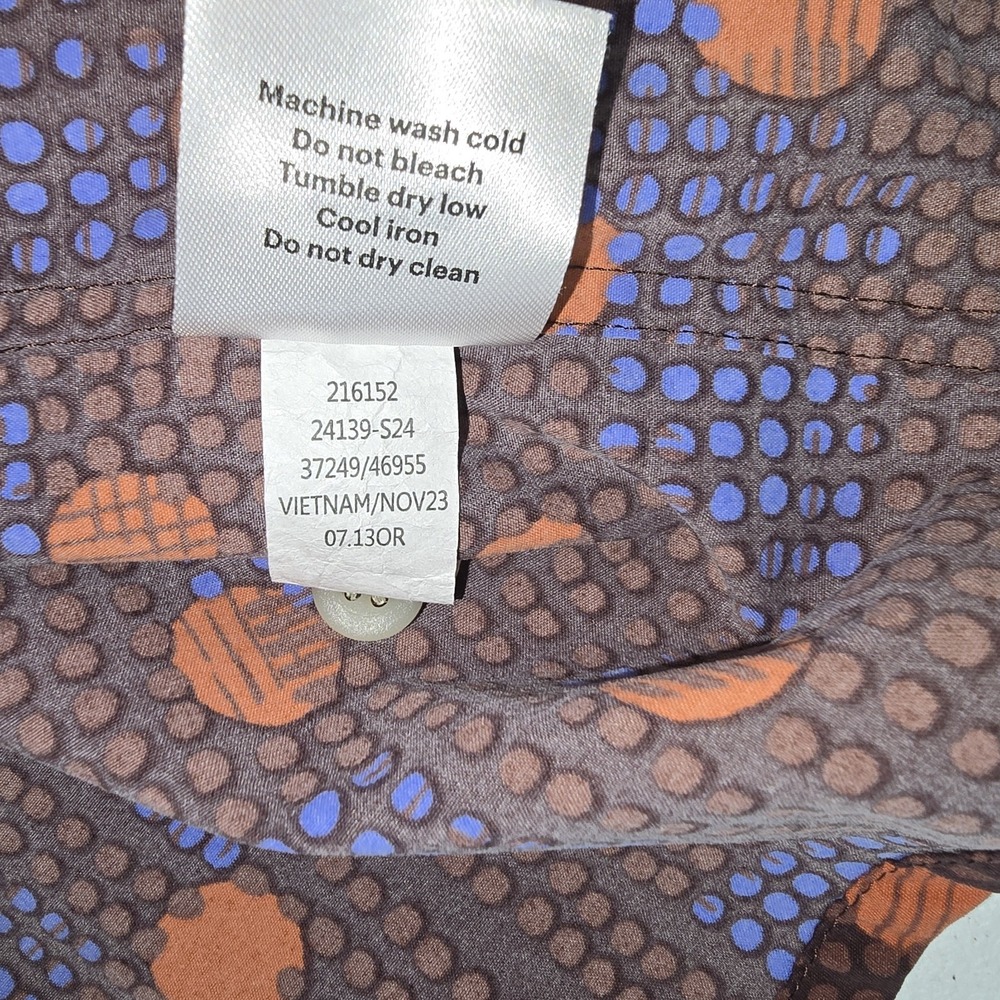 REI COOP Trailmade Shirt Popover Womens Size 1XL Pocket Brown Dots Short Sleeve - Picture 9 of 9